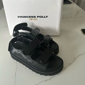Princess Polly Black Chunky Sandals
